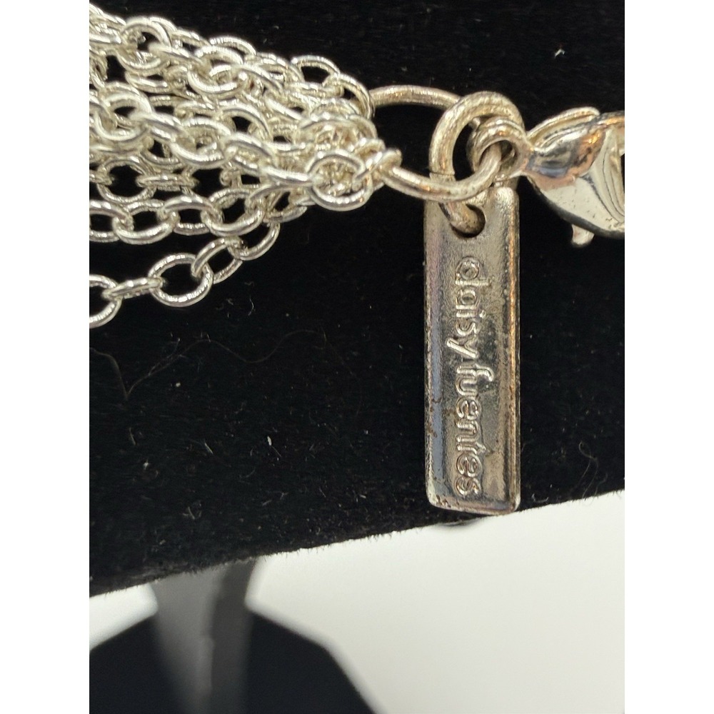Daisy Fuentes Statement Multi-Strand Silver Tone Round Pendant Necklace Signed - Picture 3 of 3